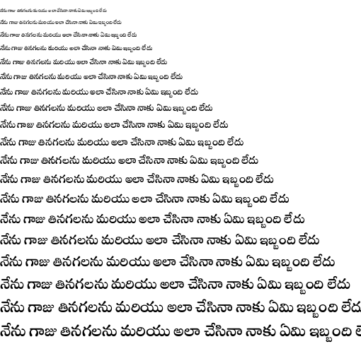 Specimen for Sree Krushnadevaraya Regular (Telugu script).