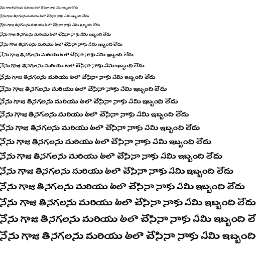 Specimen for Syamala Ramana Regular (Telugu script).