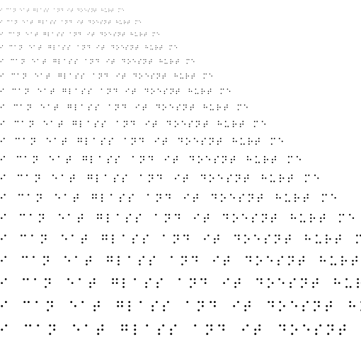 Specimen for Symbola Regular (Braille script).