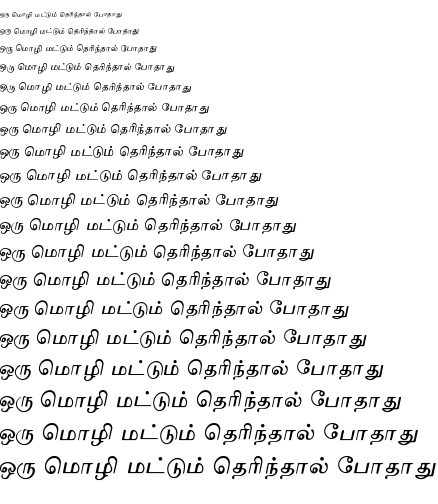 Specimen for TAMu_Maduram Normal (Tamil script).