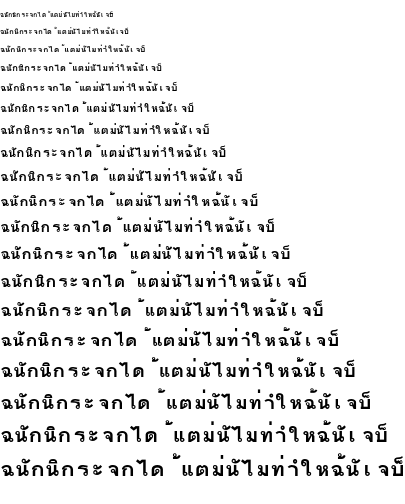 Specimen for Tlwg Mono Bold (Thai script).