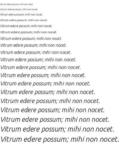 Specimen for Ubuntu Light Italic (Latin script).