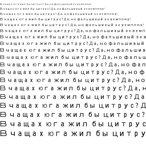 Specimen for Ume P Gothic O5 Medium (Cyrillic script).