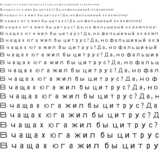 Specimen for Ume P Gothic Regular (Cyrillic script).