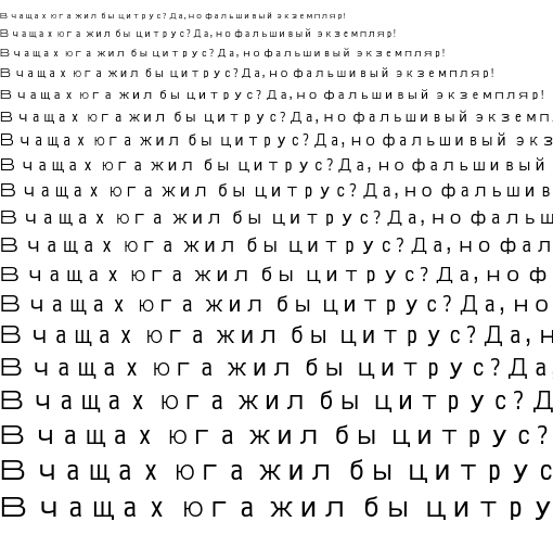 Specimen for Ume UI Gothic Regular (Cyrillic script).