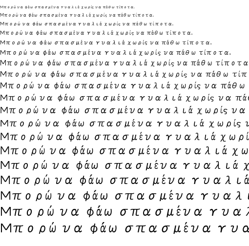 Specimen for Ume UI Gothic Regular (Greek script).