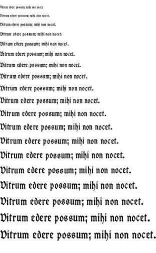 Specimen for UnifrakturCook Light (Latin script).