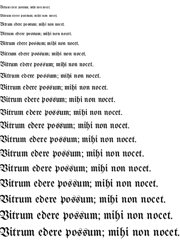 Specimen for UnifrakturMaguntia Book (Latin script).