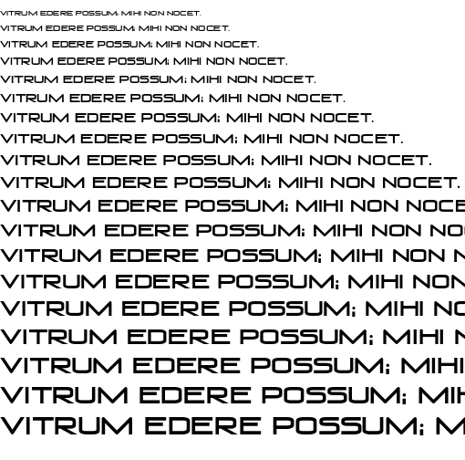 Specimen for Venus Rising Regular (Latin script).