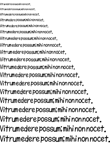 Specimen for mikachan-PB Regular (Latin script).