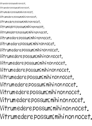 Specimen for mikachan-P Regular (Latin script).