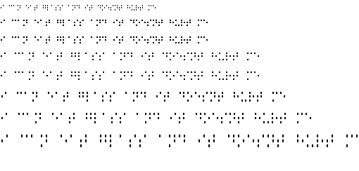 Specimen for xos4 Terminus Bold (Braille script).