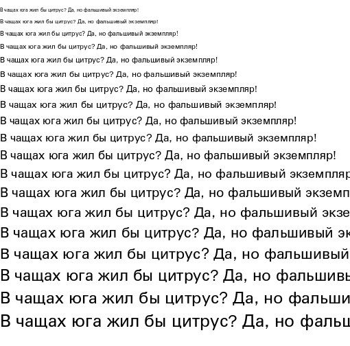 Specimen for 文泉驛正黑 Regular (Cyrillic script).